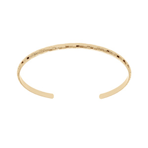 Bracelet jonc en plaqué or ouvert et diamanté 55mm