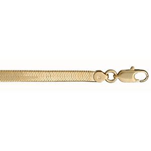 Bracelet en plaqué or chaîne maille miroir largeur 4mm et longueur 18cm