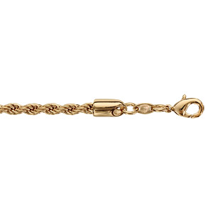 Bracelet en plaqué or chaîne maille corde largeur 2,3mm et longueur 18cm