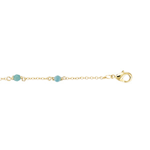 Bracelet en plaqué or pierre amazonite véritable 16+2cm