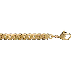 Collier en plaqué or maille anglaise –  largeur 4mm et longueur 45cm