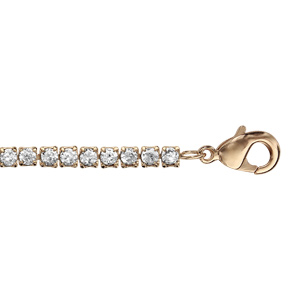 Bracelet en plaqué or rivière d’oxydes blancs – longueur 16,5cm + 2cm de rallonge