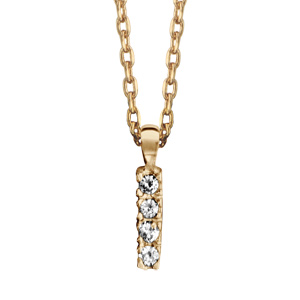 Collier en plaqué or chaîne avec pendentif initiale H ornée d’oxydes blancs – longueur 45cm