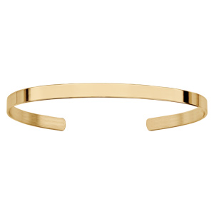 Bracelet esclave en plaqué or jaune ruban large ouvert à graver