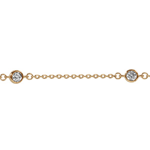 Bracelet en plaqué or 3 oxydes blancs sertis 16cm + 3cm