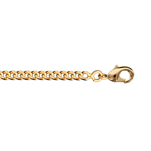Chaîne en plaqué or maille serrée largeur 2,5mm et longueur 55cm