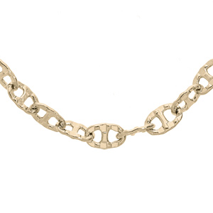 Collier en plaqué or maille marine 40+5cm