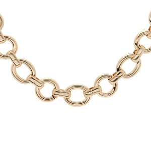 Collier en plaqué or mailles rondes 40+5cm