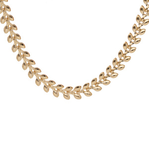 Collier en plaqué or maille épi 40+5m