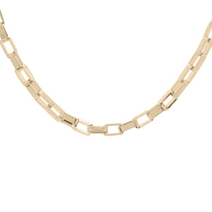 Collier en plaqué or mailles rectangualires 40+5m