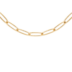 Collier en plaqué or maille allongée moyen modèle 40+7cm