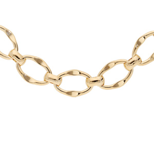 Collier en plaqué or maille grosse ronde 40+7cm