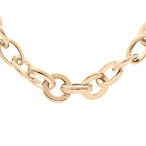 Collier en plaqué or mailles fantaisie ronde 40+7cm