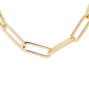 Collier en plaqué or maille grosse rectangulaire 40+5cm