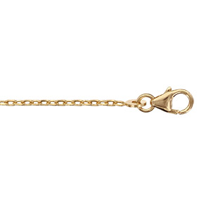 Chaîne en plaqué or maille forçat largeur 1,6mm et longueur 50cm