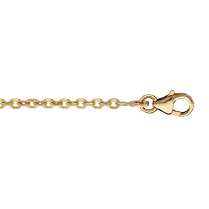 Chaîne en plaqué or maille forçat largeur 2mm et longueur 40 cm