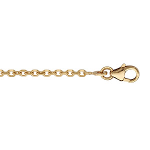 Chaîne en plaqué or maille forçat largeur 2mm et longueur 45cm