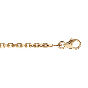 Chaîne en plaqué or maille forçat largeur 2,3mm et longueur 45cm