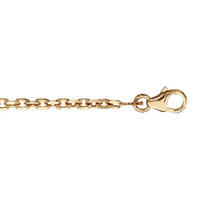 Chaîne en plaqué or maille forçat largeur 2,3mm et longueur 50cm