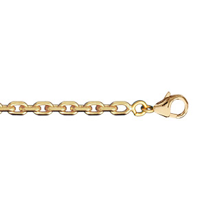 Chaîne en plaqué or maille forçat largeur 3mm et longueur 70cm