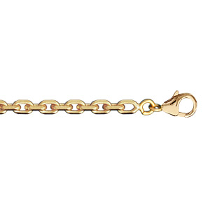 Chaîne en plaqué or maille forçat largeur 3mm et longueur 55cm
