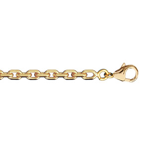 Chaîne en plaqué or maille forçat largeur 3mm et longueur 60cm