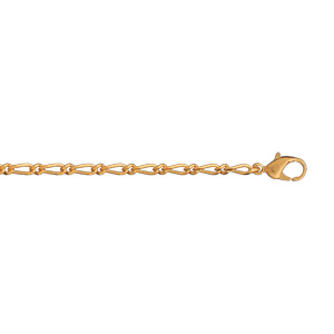 Bracelet en plaqué or chaîne maille figaro 1+1 largeur 2mm et longueur 18cm