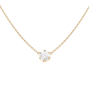 Collier plaqué or oxyde blanc 6mm sertis 6 griffes réglable 38 à 42cm