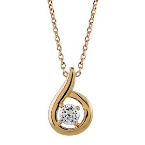 Collier en palqué or chaîne avec pendentif forme escargot avec oxyde blanc serti au centre – longueur 42cm