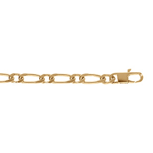 Chaîne en plaqué or figaro  maille 1+1 largeur 4mm et longueur 50cm