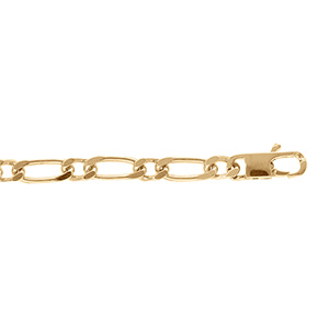 Bracelet en plaqué or chaîne mailles 1+1 largeur 4mm et longueur 18cm
