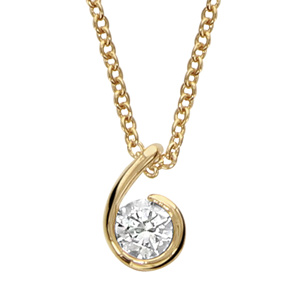 Collier en plaqué or chaîne avec pendentif forme escargot avec oxyde blanc au milieu – longueur 40cm + 4cm de rallonge
