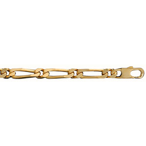 Chaîne en plaqué or figaro maille 1+1 largeur 5mm et longueur 55cm