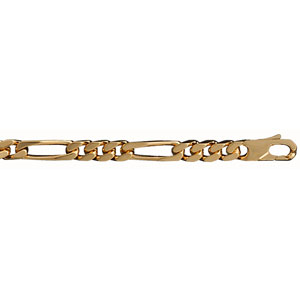 Chaîne en plaqué or figaro maille 1+3 largeur 5mm et longueur 55cm