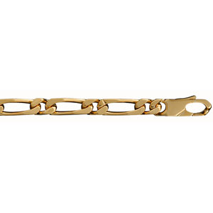 Chaîne en plaqué or figaro maille 1+1 largeur 6mm et longueur 50cm