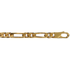 Chaîne en plaqué or figaro maille 1+2 largeur 6mm et longueur 50cm