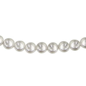 Collier en plaqué or et perles Swarovski blanches de 5mm – longueur 45cm + 5cm de rallonge