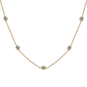 Collier en plaqué or oxydes blancs sertis 42cm + 5cm