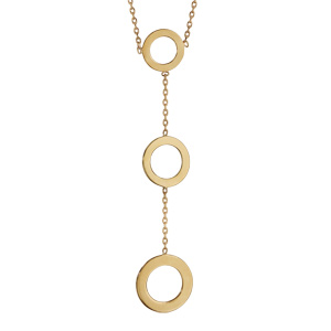 Collier en plaqué or 3 cercles plats 42cm