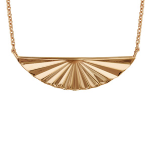 Collier en plaqué or éventail 40cm + 4cm