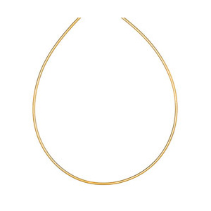 Collier en plaqué or maille oméga ronde – largeur 1,7mm et longueur 42cm
