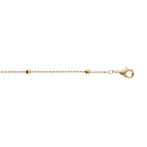 Chaîne de cheville en plaqué or avec boules lisses 20cm+5cm