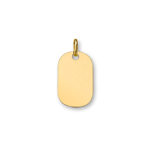 Pendentif en plaqué or plaque G.I. arrondie à graver – modèle enfant – plaque fine