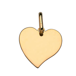 Pendentif en plaqué or coeur à graver petit modèle – plaque fine