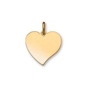 Pendentif en plaqué or coeur à graver grand modèle 25mm X 25mm – plaque fine