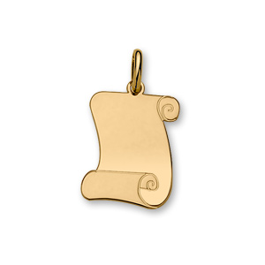 Pendentif en plaqué or parchemin à graver moyen modèle 23mm X 30mm – plaque fine