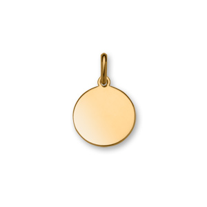 Pendentif en plaqué or médaille à graver petit modèle diamètre 15mm – plaque fine