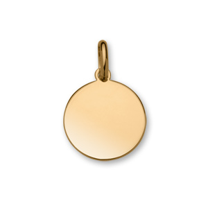 Pendentif en plaqué or médaille à graver moyen modèle diamètre 20mm – plaque fine