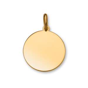 Pendentif en plaqué or médaille à graver grand modèle diamètre 24mm – plaque fine