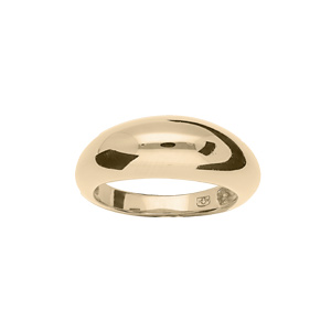 Bague en plaqué or jonc lisse et bombé